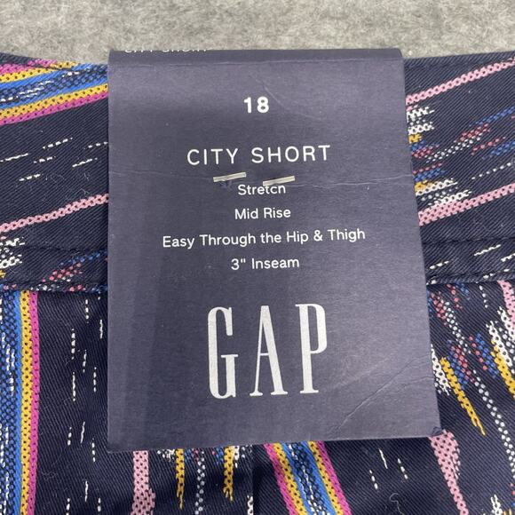 NWT Gap City Shorts Stretch Mid Rise 3" Seam Women's Size 18 Aztec Geometric - Picture 4 of 5